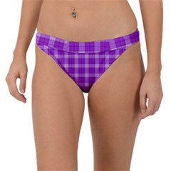 Purple Plaid Tartan 3 Band Bikini Bottoms by dressshop