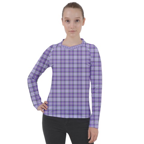 Purple Plaid Tartan 2 Women s Pique Long Sleeve T-shirt by dressshop