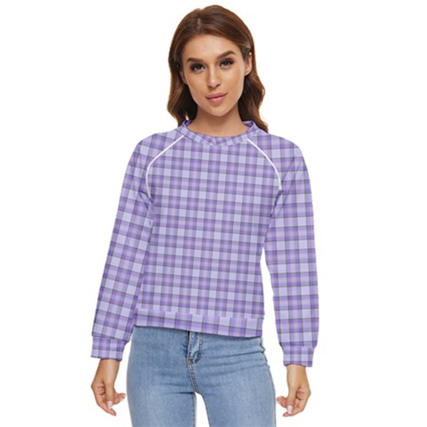 Purple Plaid Tartan 2 Women s Long Sleeve Raglan T-shirt by dressshop