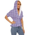 Purple Plaid Tartan 2 Lightweight Drawstring Hooded Top View3