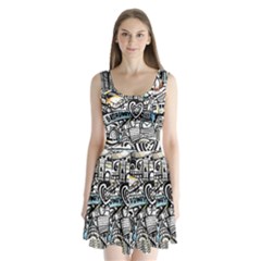 Doodle New York City Nyc Split Back Mini Dress 