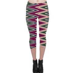 Pattern Zigzag Stripe Design Capri Leggings 