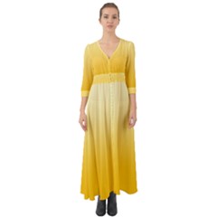 Cream Yellow To Amber Orange Linear Gradient Button Up Boho Maxi Dress