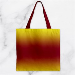 Electric Yellow To Burgundy Red Bilinear Gradient Zipper Grocery Tote Bag by GradientsOmbre