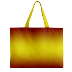 Burgundy Red To Electric Yellow Bilinear Gradient Zipper Mini Tote Bag