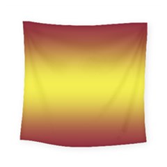 Burgundy Red To Electric Yellow Bilinear Gradient Square Tapestry (small) by GradientsOmbre