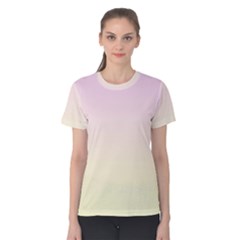 Pink Lace To Cream Yellow Linear Gradient Women s Cotton T-shirt