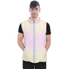 Cream Yellow To Pink Lace Bilinear Gradient Men s Puffer Vest