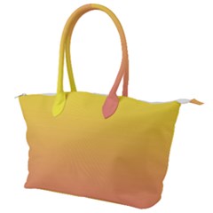 Electric Yellow To Coral Pink Linear Gradient Canvas Shoulder Bag by GradientsOmbre