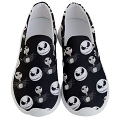 Jack Print, White, Before, Plain, Black, Simple, Christmas Men s Lightweight Slip Ons