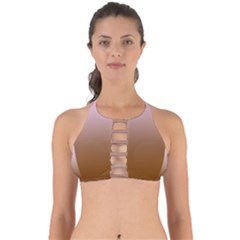 Pink Lace To Chocolate Brown Linear Gradient Perfectly Cut Out Bikini Top