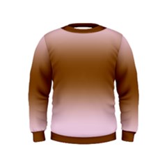 Pink Lace To Chocolate Brown Bilinear Gradient Kids  Sweatshirt