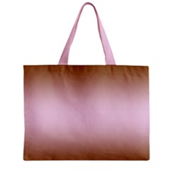 Chocolate Brown To Pink Lace Bilinear Gradient Zipper Mini Tote Bag