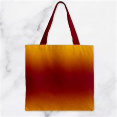 Amber Orange To Burgundy Red Bilinear Gradient Zipper Grocery Tote Bag by GradientsOmbre