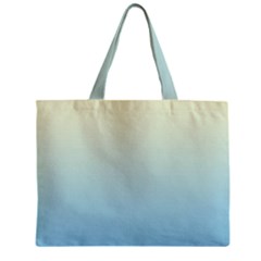 Cream Yellow To Baby Blue Linear Gradient Zipper Mini Tote Bag