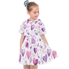 Hearts Love Purple Kids  Sailor Dress by Grandong