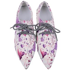 Hearts Love Purple Pointed Oxford Shoes