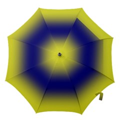 Electric Yellow To Navy Blue Bilinear Gradient Hook Handle Umbrellas (large)