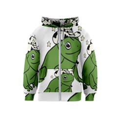 Frog With A Cowboy Hat Kids  Zipper Hoodie