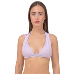 Pale Violet To Pale Pink Linear Gradient Double Strap Halter Bikini Top