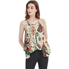 Christmas Tree Snow Flowy Camisole Tank Top by Bedest