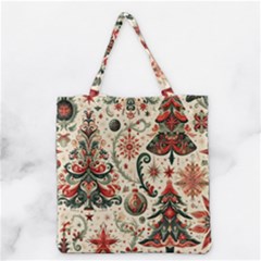 Christmas Tree Snow Grocery Tote Bag