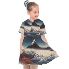 Hokusai Moutains Japan Kids  Sailor Dress
