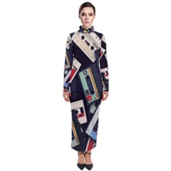 Abstract Case Turtleneck Maxi Dress