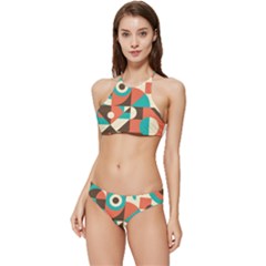 Retro Colorful Background, Retro Abstraction Banded Triangle Bikini Set