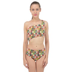 Template Christmas Pattern Spliced Up Two Piece Swimsuit