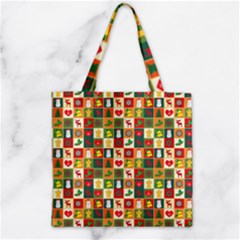 Template Christmas Pattern Zipper Grocery Tote Bag by Proyonanggan