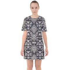 Gothic Leaf Pattern 4 Sixties Short Sleeve Mini Dress by violetheavensky