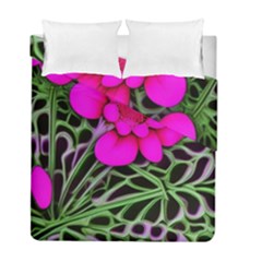 Mid Century Retro Floral 1970s 1960s Pattern 99 Duvet Cover Double Side (full/ Double Size) by violetheavensky