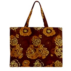 Mid Century Retro Floral 1970s 1960s Pattern 95 Zipper Mini Tote Bag