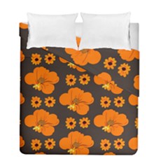 Retro 40s 50s Flowers Pattern Halloween 2 Duvet Cover Double Side (full/ Double Size) by violetheavensky