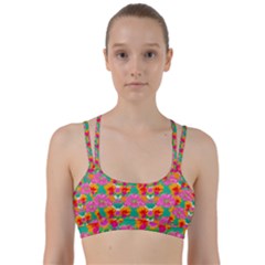 Retro 40s 50s Mexico Flowers Pattern Line Them Up Sports Bra
