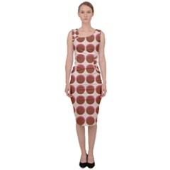 Retro 40s 50s Cupcake Pattern Sleeveless Pencil Dress