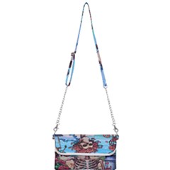 Grateful Dead Hippie Peace Roses Rock Music Legend Mini Crossbody Handbag