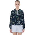 Pattern Flower Plants Leaves Nature Women s Tie Up Sweat View1