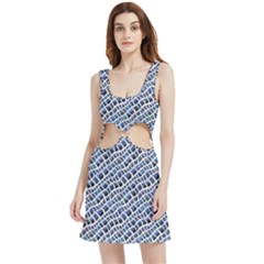Blue Snake Velour Cutout Dress by DinkovaArt