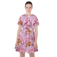 Peonies Nature Bloom Blossom Pink Sailor Dress by Tsamara