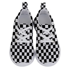 Pattern Checkered Squares Black White Pattern Running Shoes