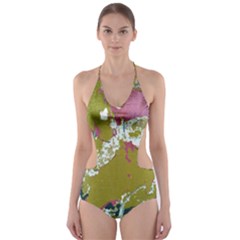 Colorwoven Abstract Print Cut-out One Piece Swimsuit