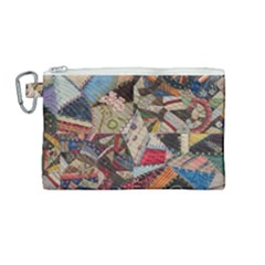 Background Embroidery Pattern Stitches Abstract Canvas Cosmetic Bag (medium)