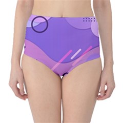 Colorful Labstract Wallpaper Theme Classic High-waist Bikini Bottoms