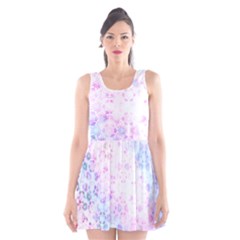 Digital Art Artwork Abstract Pink Purple Scoop Neck Skater Dress by Dutashop
