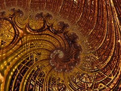 copper caramel swirls abstract art