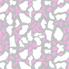 pink grey white cow print