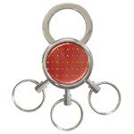 Studded Faux Leather Red 3-Ring Key Chain Front