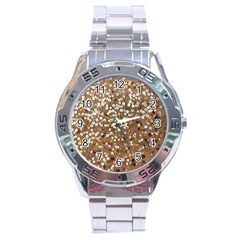 Light And Dark Sequin Design Stainless Steel Analogue Watch (round) by artattack4all